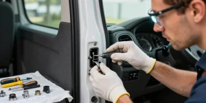 demontage serrure porte cellule camping car